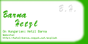 barna hetzl business card